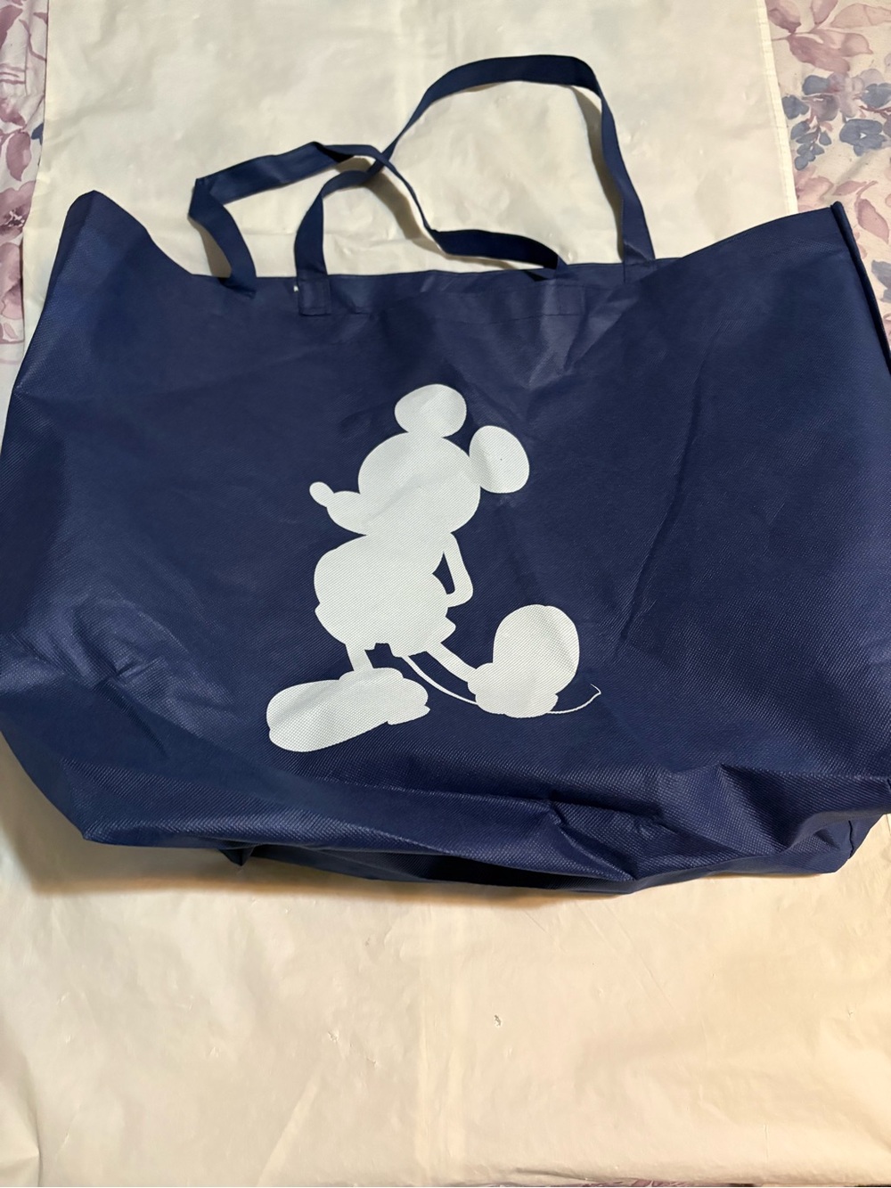 Disney Navy Blue Tote Bag with Mickey Mouse Silhouette - Disney